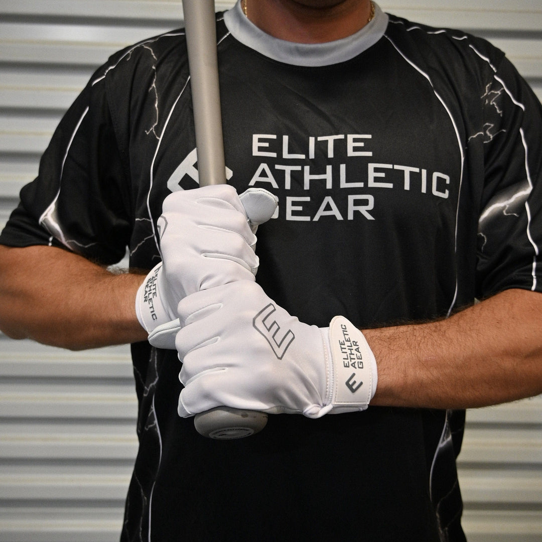 Elite Athletic Gear Batting Gloves White Batting Gloves