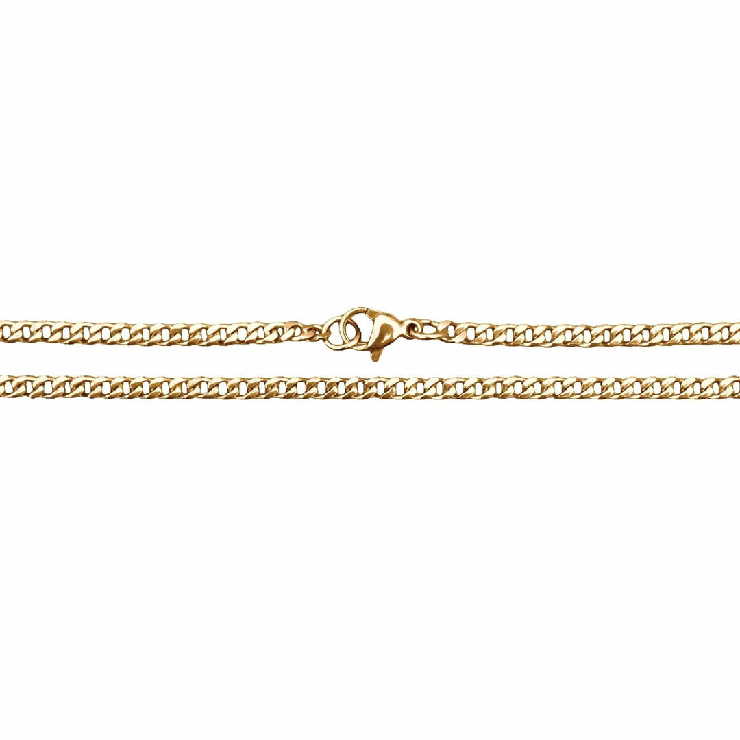 Elite Athletic Gear Chain 3mm Cuban Link Chain Necklace - 14K Gold Plated Stainless Steel