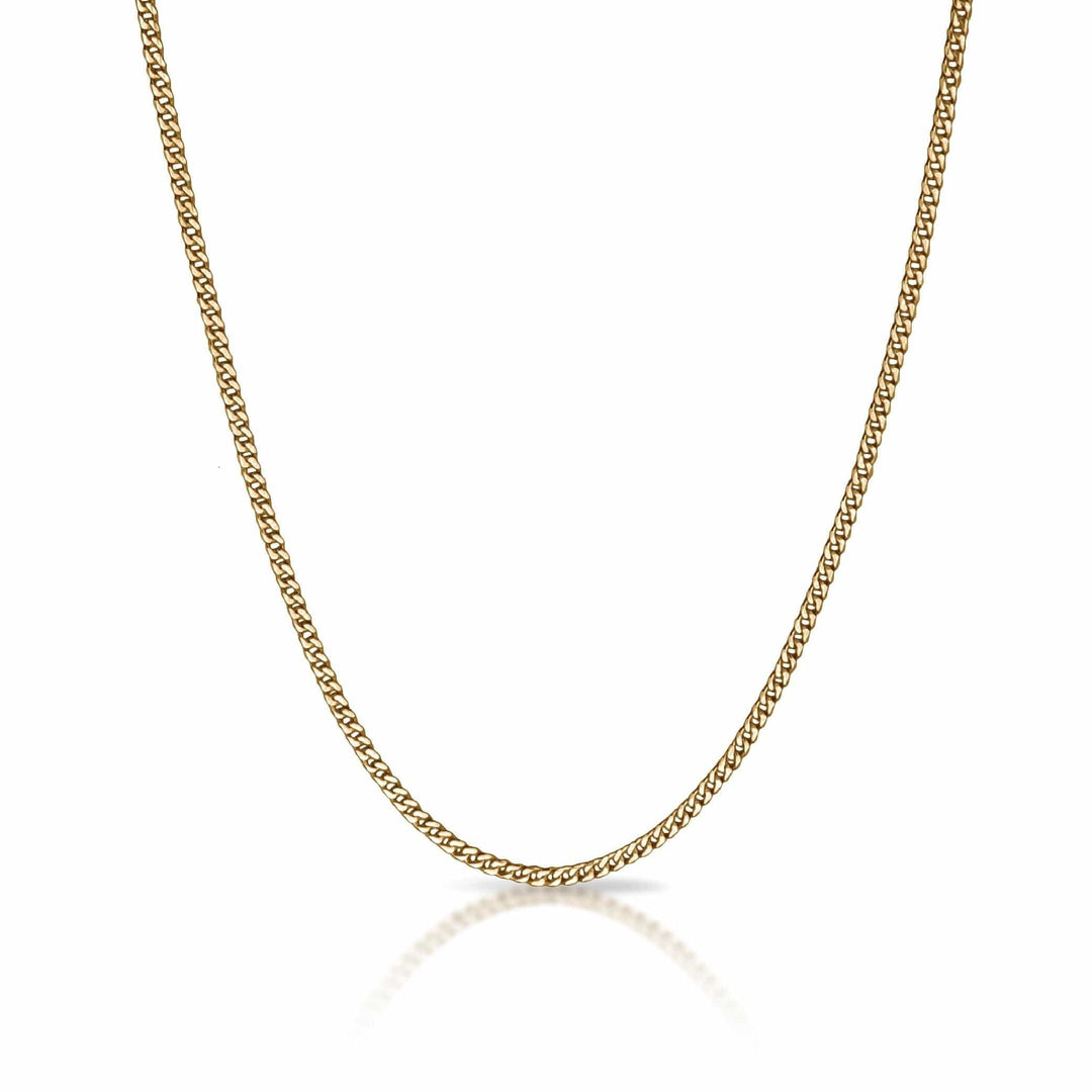 Elite Athletic Gear Chain 3mm Cuban Link Chain Necklace - 14K Gold Plated Stainless Steel
