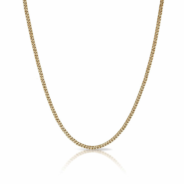 Elite Athletic Gear Chain 3mm Cuban Link Chain Necklace - 14K Gold Plated Stainless Steel