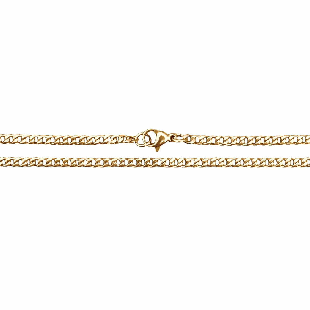 Elite Athletic Gear Chain 3mm Cuban Link Chain Necklace - 14K Gold Plated Stainless Steel