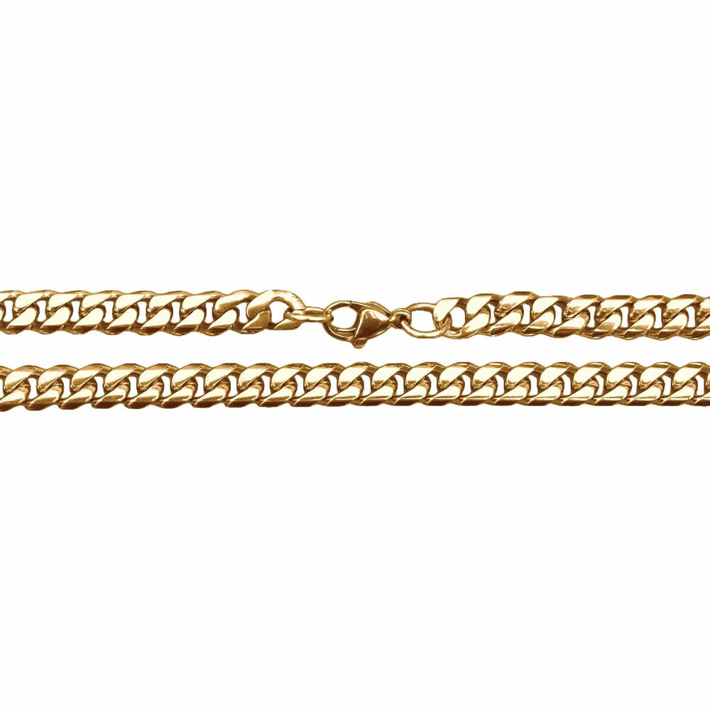 Elite Athletic Gear Chain 6mm Cuban Link Chain Necklace - 14K Gold Plated Stainless Steel