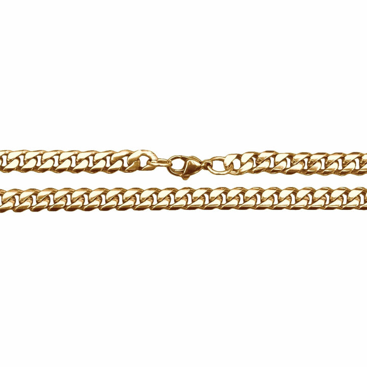 Elite Athletic Gear Chain 6mm Cuban Link Chain Necklace - 14K Gold Plated Stainless Steel