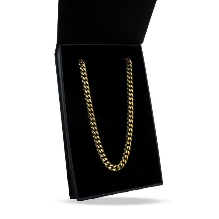 Elite Athletic Gear Chain 6mm Cuban Link Chain Necklace - 14K Gold Plated Stainless Steel