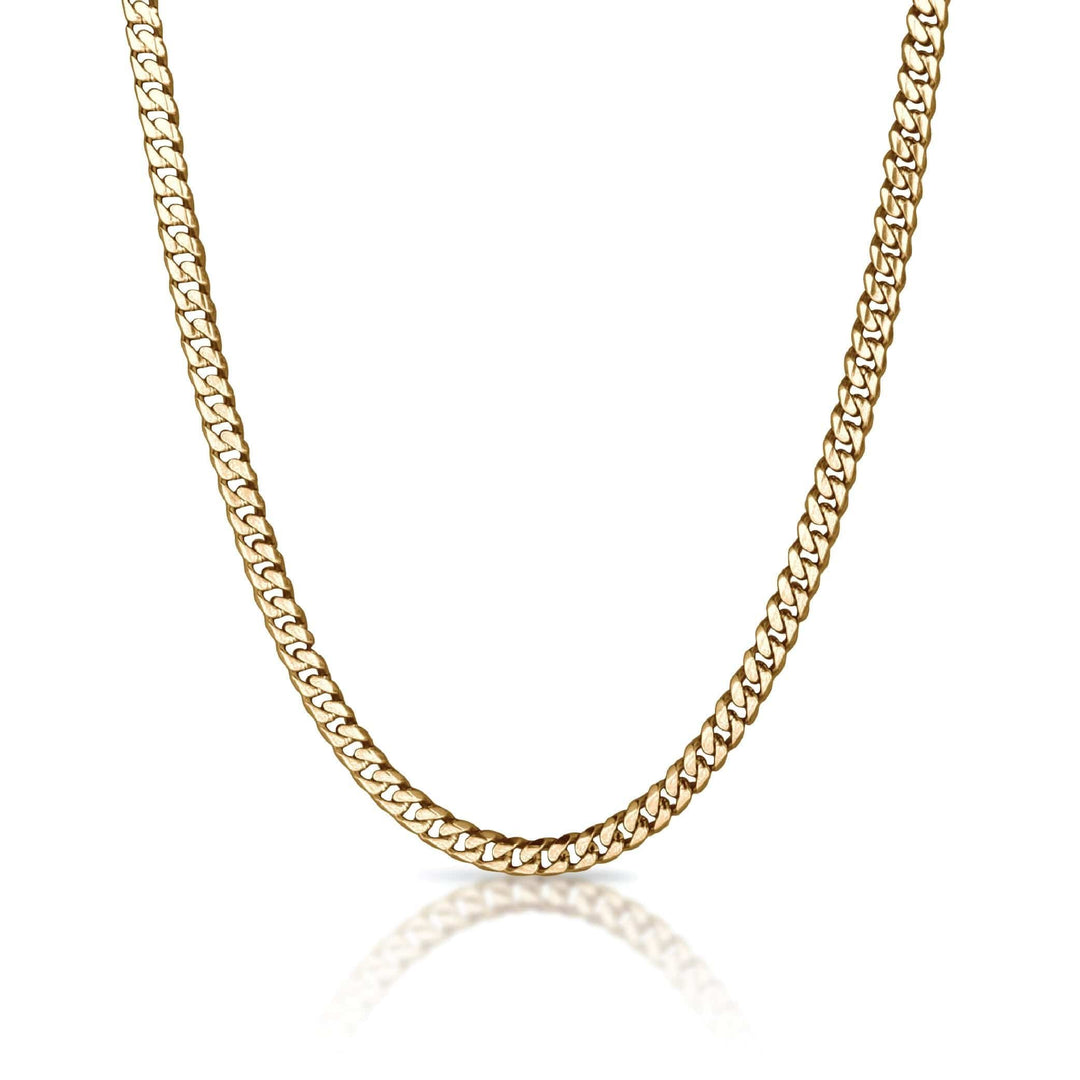 Elite Athletic Gear Chain 6mm Cuban Link Chain Necklace - 14K Gold Plated Stainless Steel