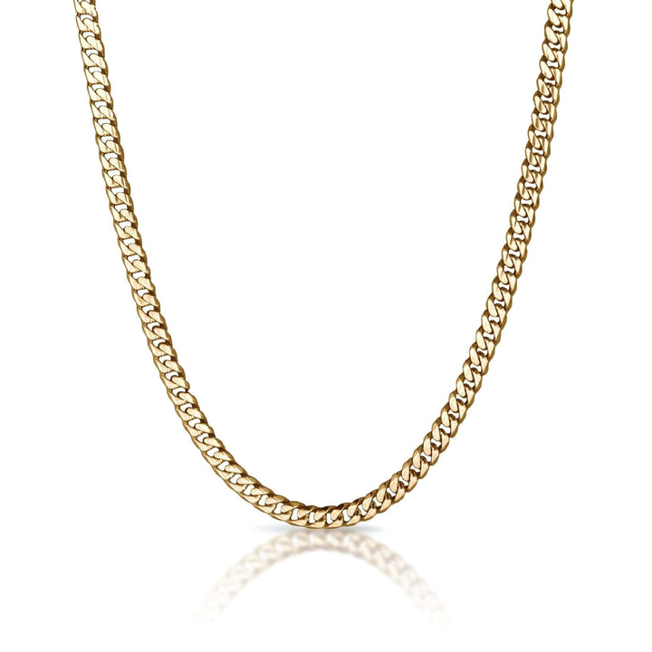 Elite Athletic Gear Chain 6mm Cuban Link Chain Necklace - 14K Gold Plated Stainless Steel