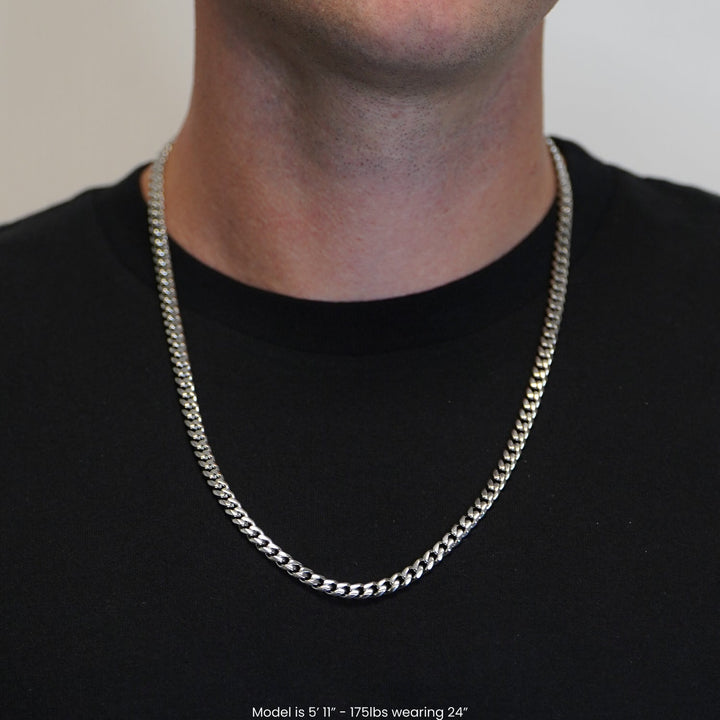Elite Athletic Gear Chain 6mm Cuban Link Chain Necklace - Stainless Steel