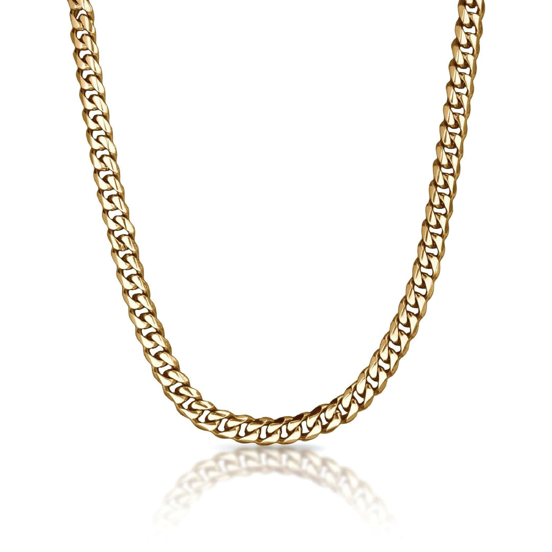 Elite Athletic Gear Chain 9mm Cuban Link Chain Necklace - 14K Gold Plated Stainless Steel