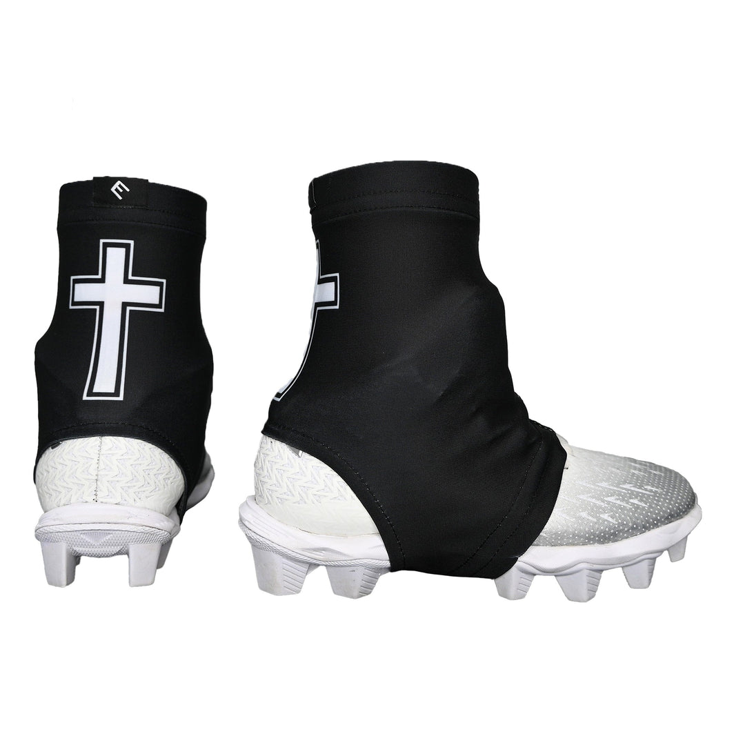 Elite Athletic Gear Cleat Covers Faith Cross Black Cleat Covers (Spats)