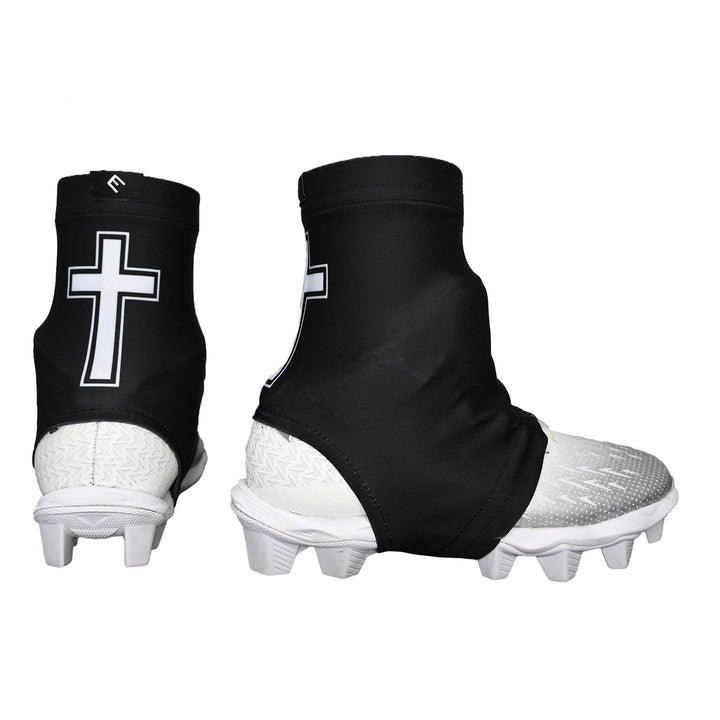 Elite Athletic Gear Cleat Covers Faith Cross Black Cleat Covers (Spats)
