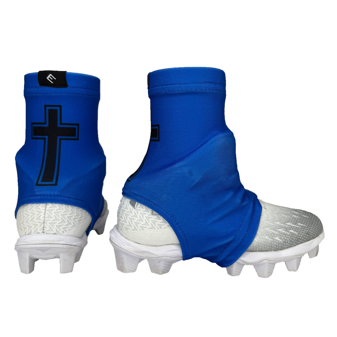Elite Athletic Gear Cleat Covers Faith Cross Blue Cleat Covers (Spats)