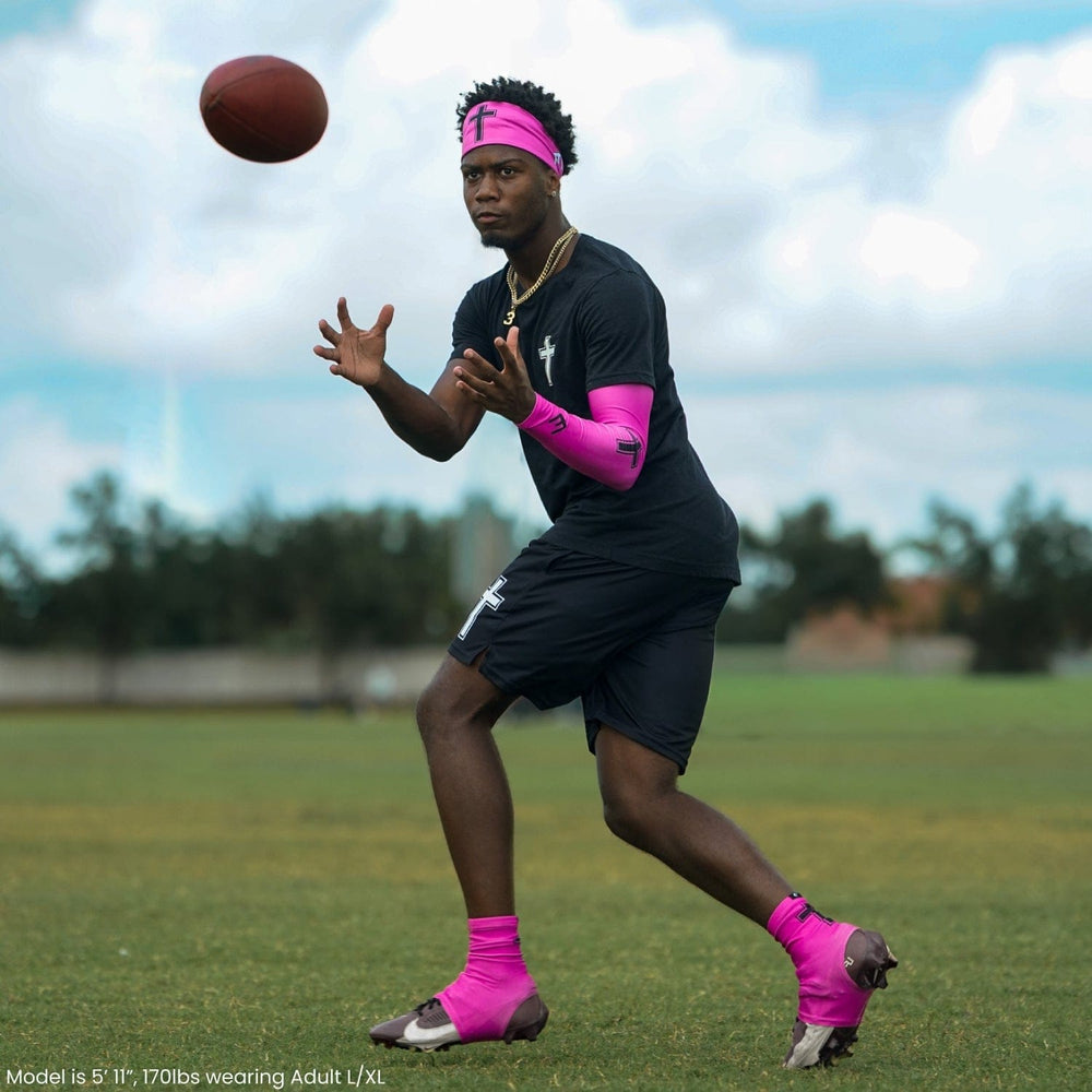 Elite Athletic Gear Cleat Covers Faith Cross Pink Cleat Covers (Spats)