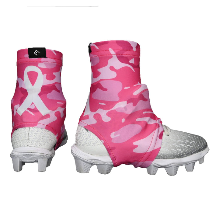 Elite Athletic Gear Cleat Covers Pink Camo Breast Cancer Awareness Cross Cleat Covers (Spats)