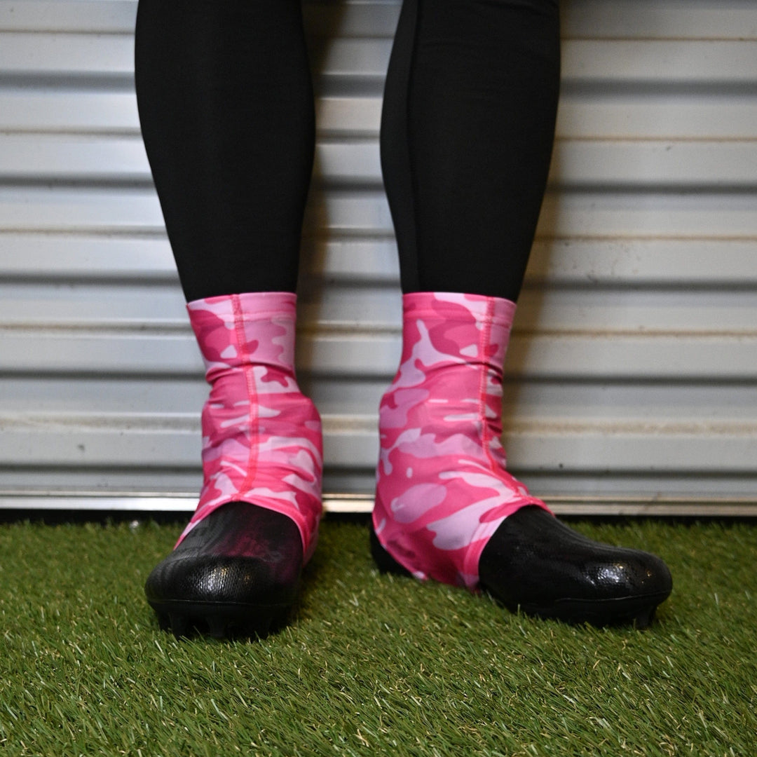 Elite Athletic Gear Cleat Covers Pink Camo Breast Cancer Awareness Cross Cleat Covers (Spats)