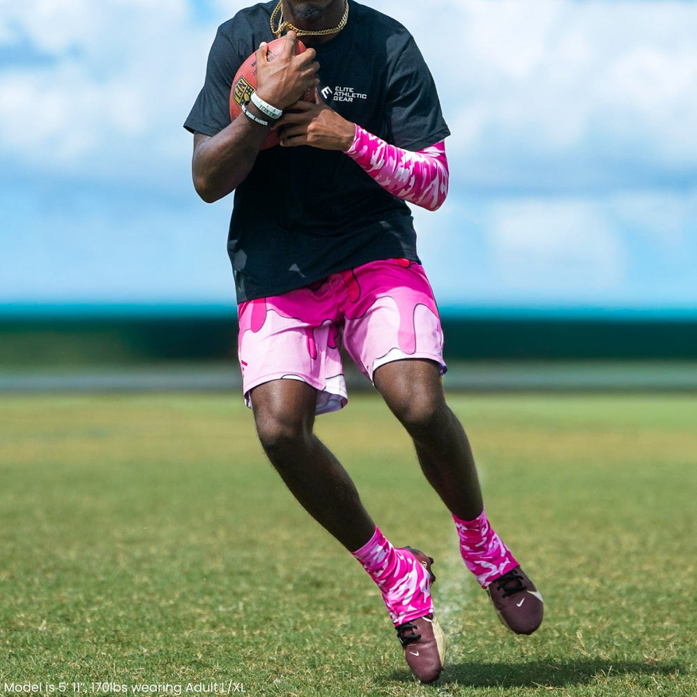 Elite Athletic Gear Cleat Covers Pink Camo Breast Cancer Awareness Cross Cleat Covers (Spats)