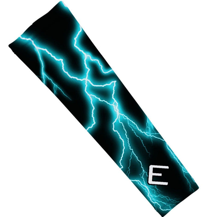 Elite Athletic Gear Compression Arm Sleeve Cyan Lightning Arm Sleeve