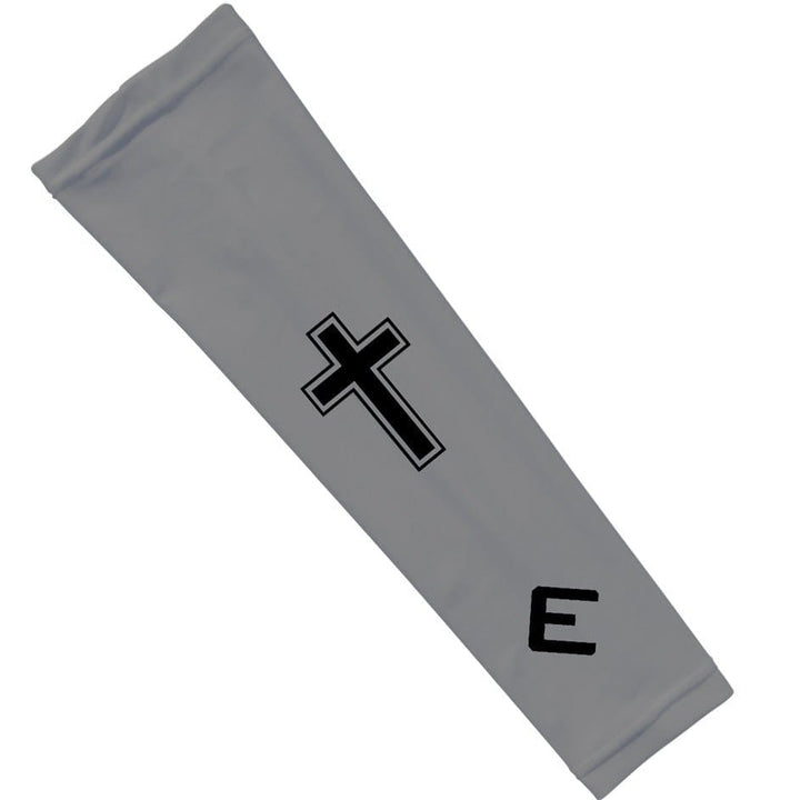 Elite Athletic Gear Compression Arm Sleeve Faith Cross Grey Arm Sleeve