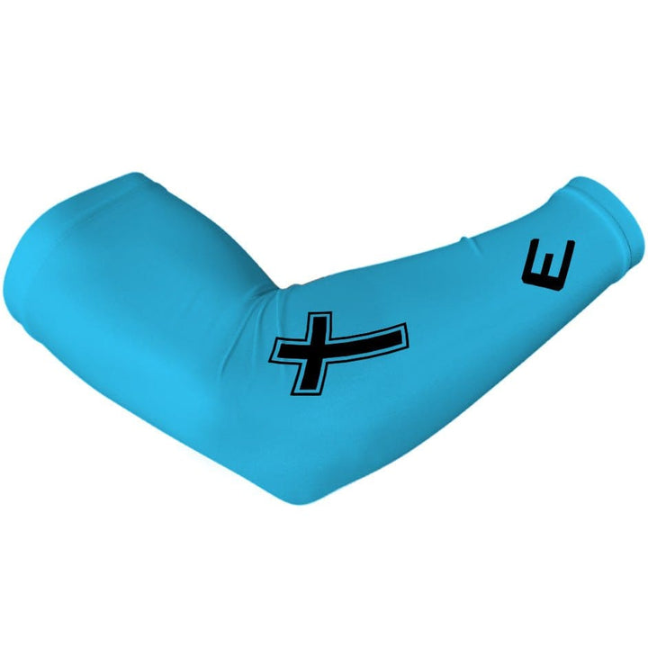 Elite Athletic Gear Compression Arm Sleeve Faith Cross Light Blue Arm Sleeve