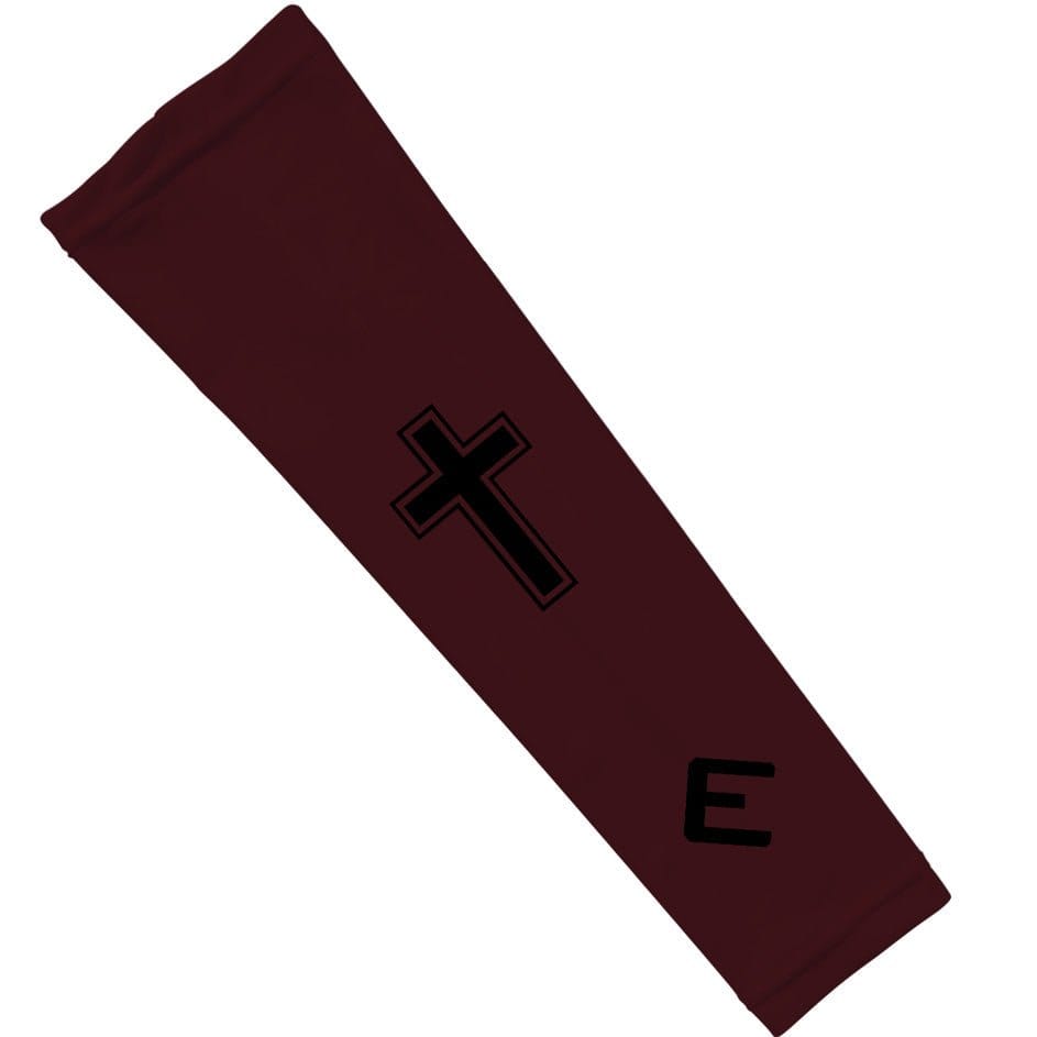 Elite Athletic Gear Compression Arm Sleeve Faith Cross Maroon Arm Sleeve