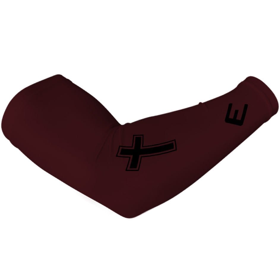 Elite Athletic Gear Compression Arm Sleeve Faith Cross Maroon Arm Sleeve