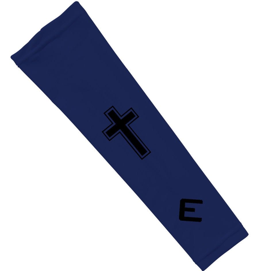 Elite Athletic Gear Compression Arm Sleeve Faith Cross Navy Arm Sleeve