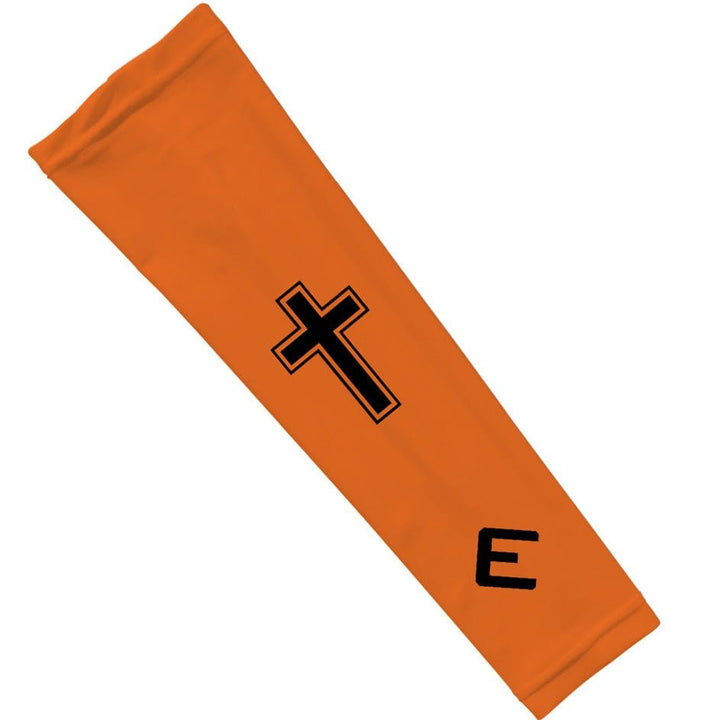 Elite Athletic Gear Compression Arm Sleeve Faith Cross Orange Arm Sleeve