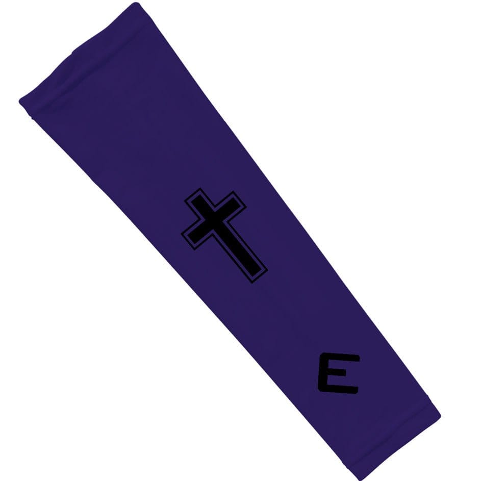 Elite Athletic Gear Compression Arm Sleeve Faith Cross Purple Arm Sleeve