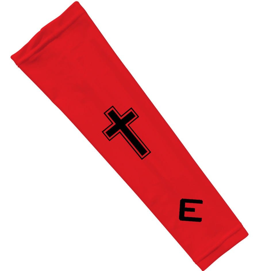 Elite Athletic Gear Compression Arm Sleeve Faith Cross Red Arm Sleeve