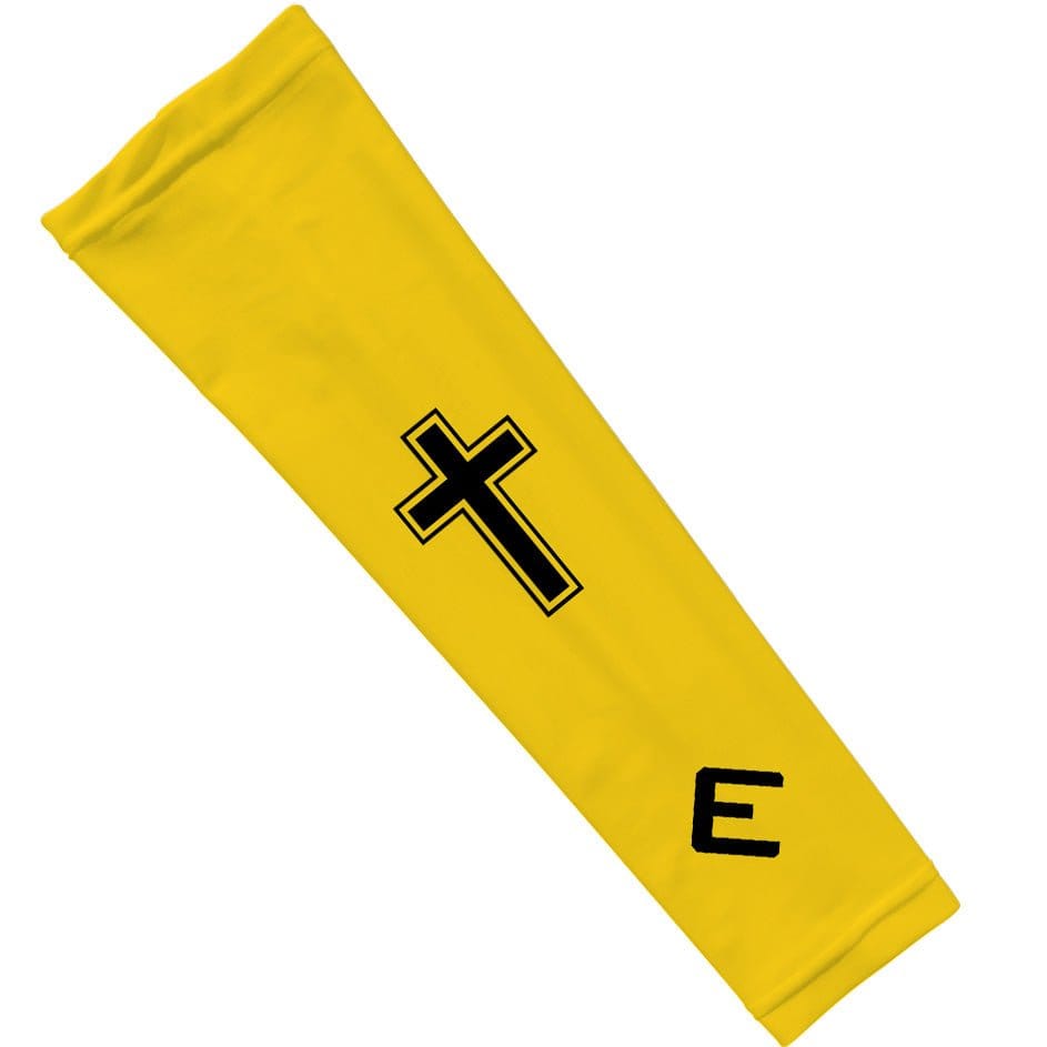 Elite Athletic Gear Compression Arm Sleeve Faith Cross Yellow Arm Sleeve