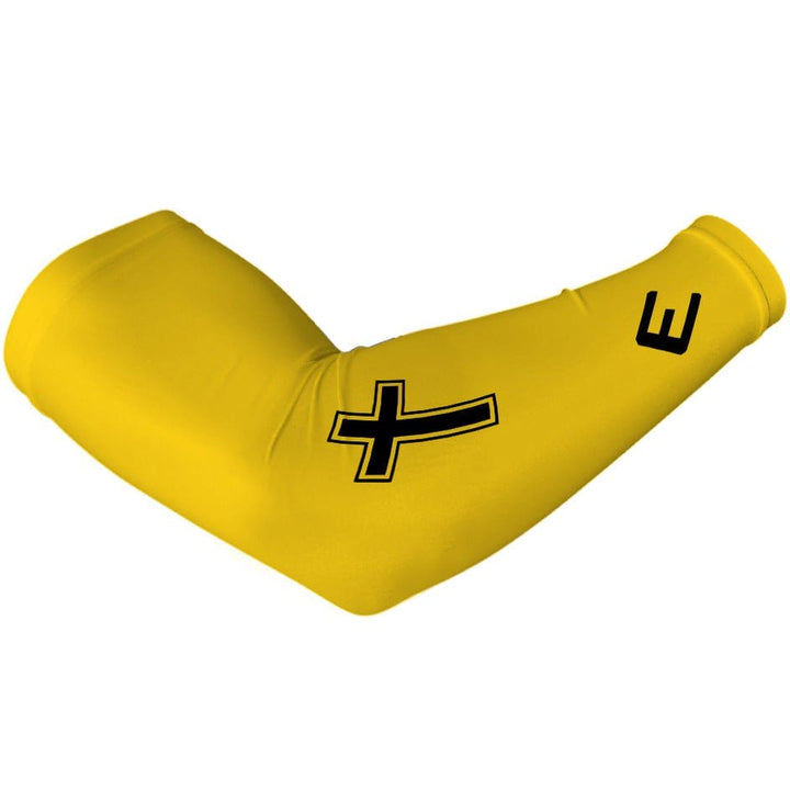 Elite Athletic Gear Compression Arm Sleeve Faith Cross Yellow Arm Sleeve