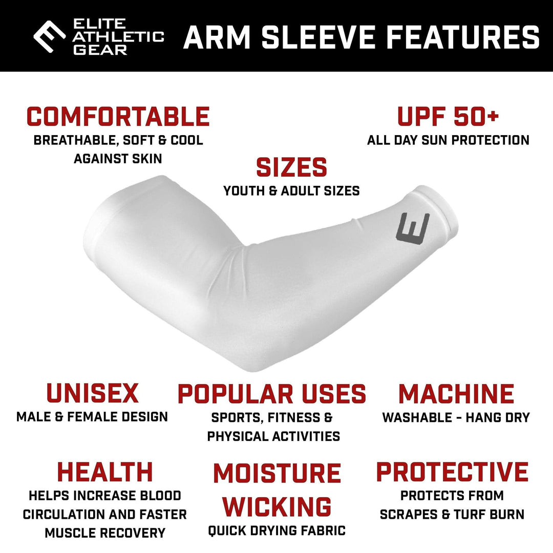 Elite Athletic Gear Compression Arm Sleeve Grey Arm Sleeve