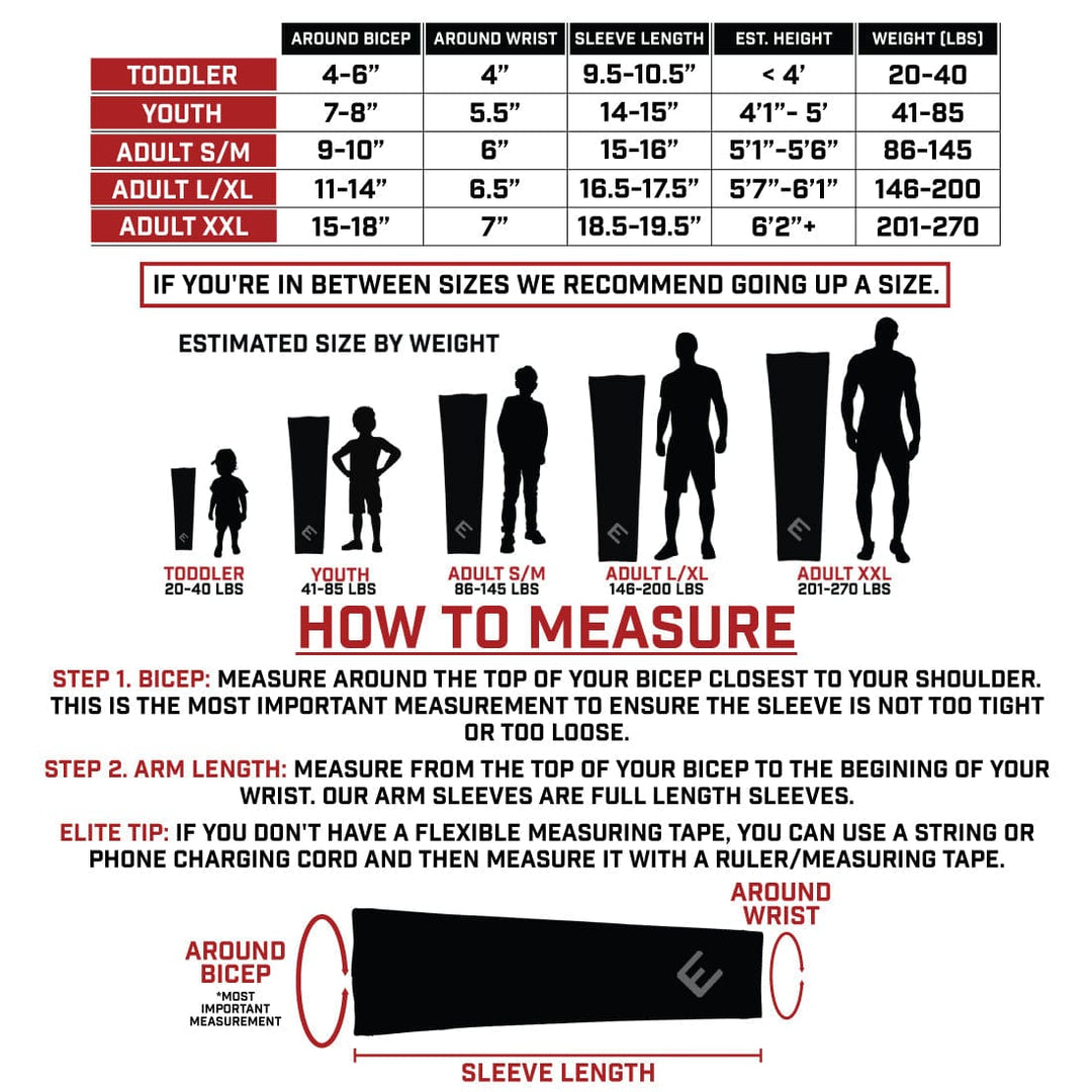 Elite Athletic Gear Compression Arm Sleeve Pastime Arm Sleeve