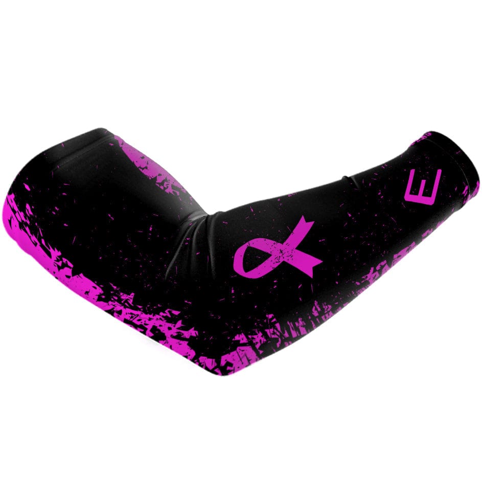 Elite Athletic Gear Compression Arm Sleeve Pink Splattered Breast Cancer Arm Sleeve