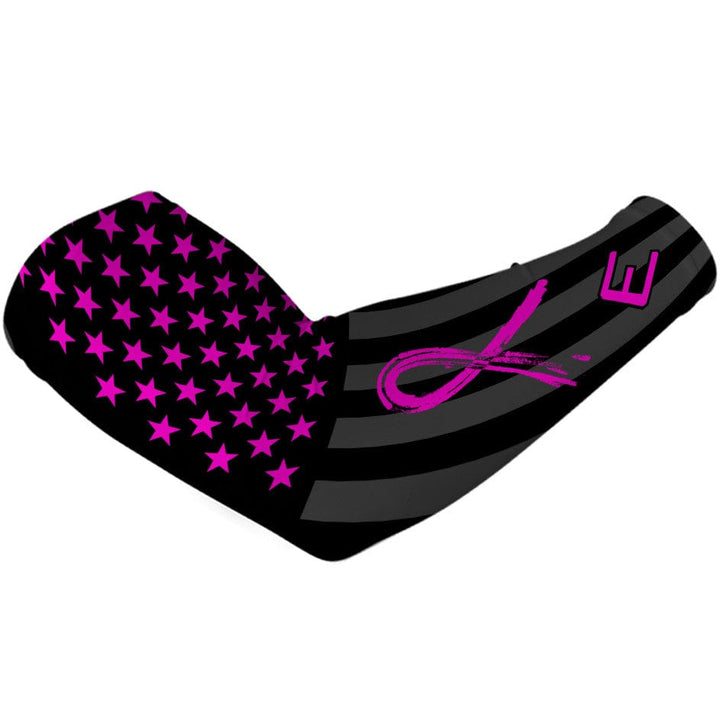 Elite Athletic Gear Compression Arm Sleeve Shadow USA Flag Arm Sleeve - Breast Cancer Awareness Edition