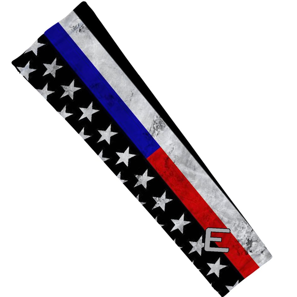 Elite Athletic Gear Compression Arm Sleeve Thin Red & Blue Line Arm Sleeve