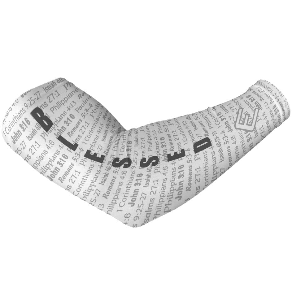 Elite Athletic Gear Compression Arm Sleeve White BLESSED Arm Sleeve