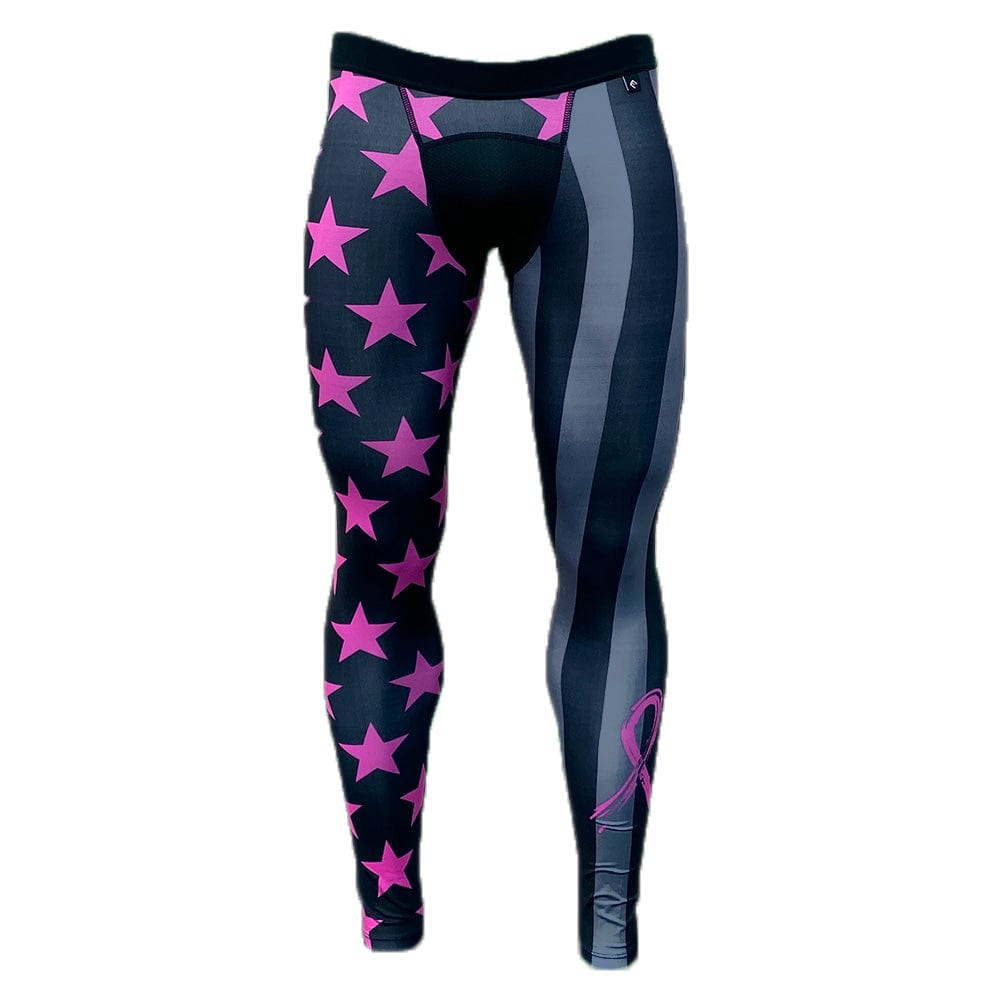 Elite Athletic Gear Compression Tights Shadow USA Flag - Breast Cancer Awareness Compression Tights