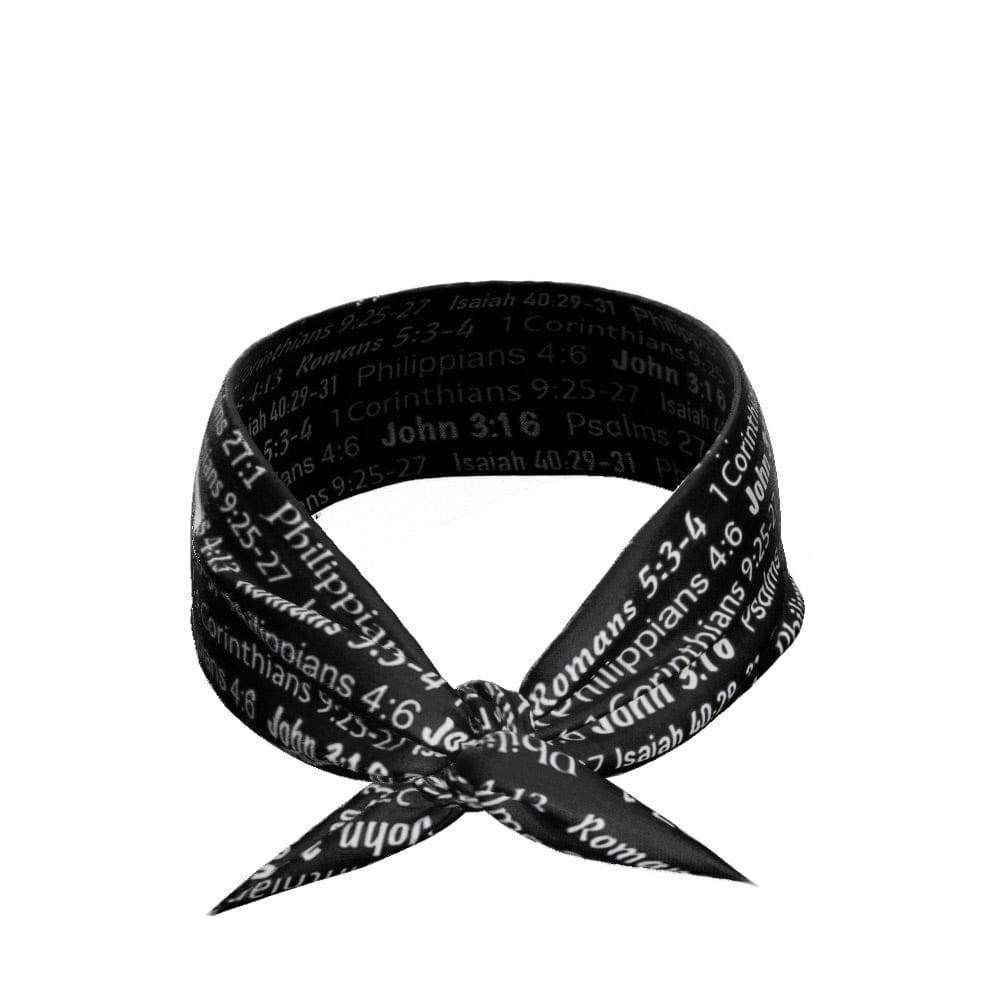 Elite Athletic Gear Headband Black Bible Verse Tie Headband