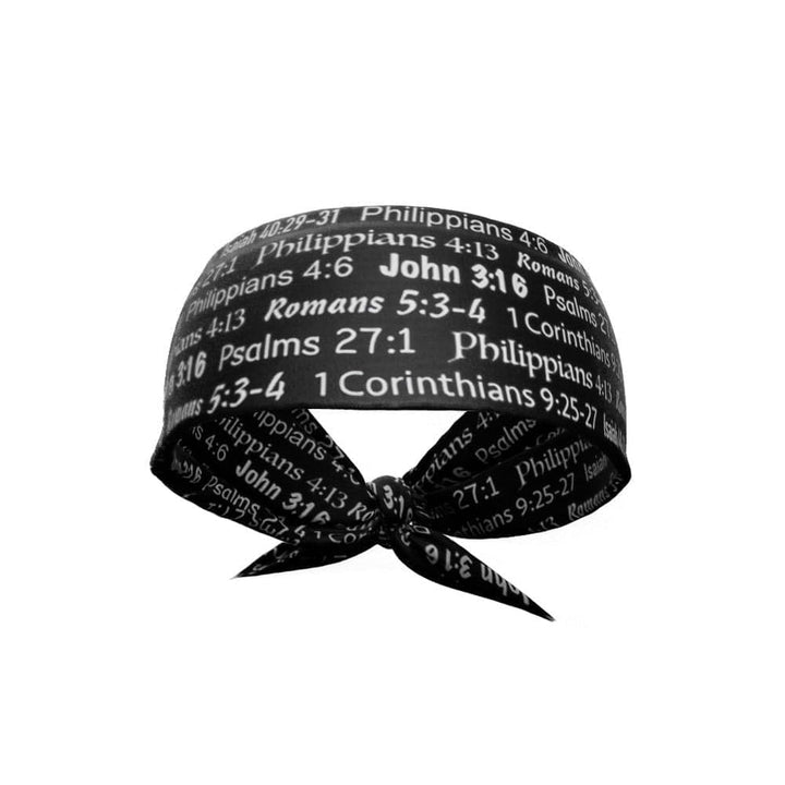 Elite Athletic Gear Headband Black Bible Verse Tie Headband