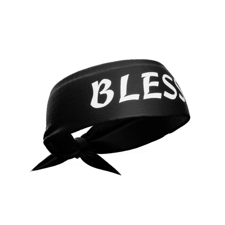 Elite Athletic Gear Headband Black BLESSED Tie Headband