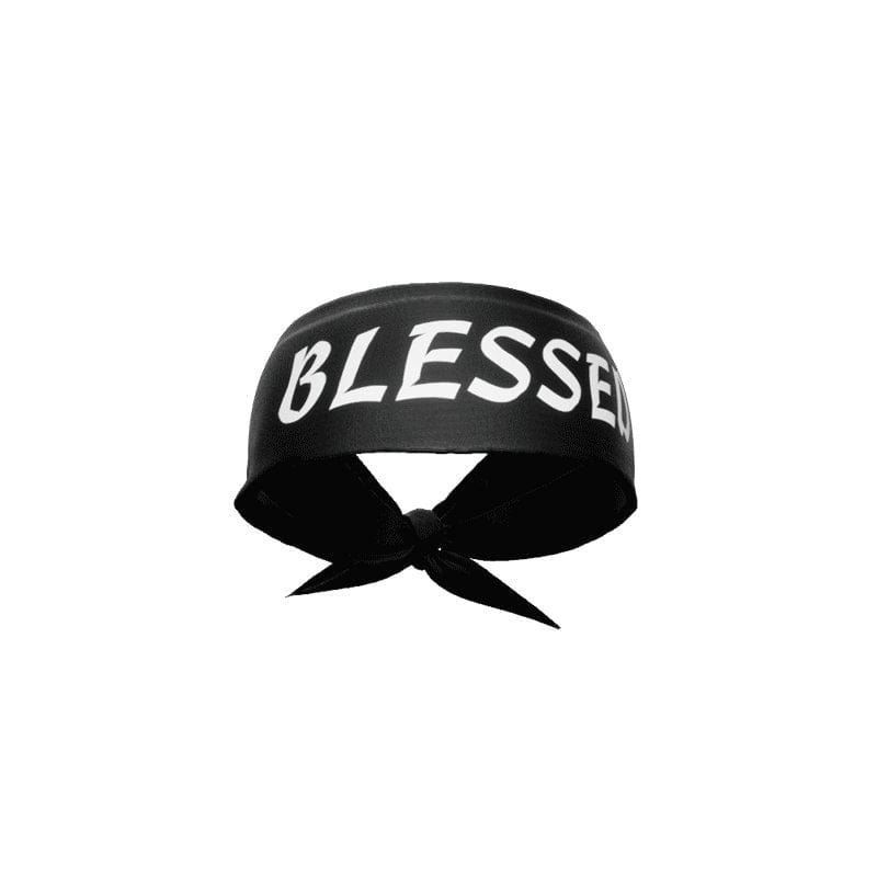Elite Athletic Gear Headband Black BLESSED Tie Headband