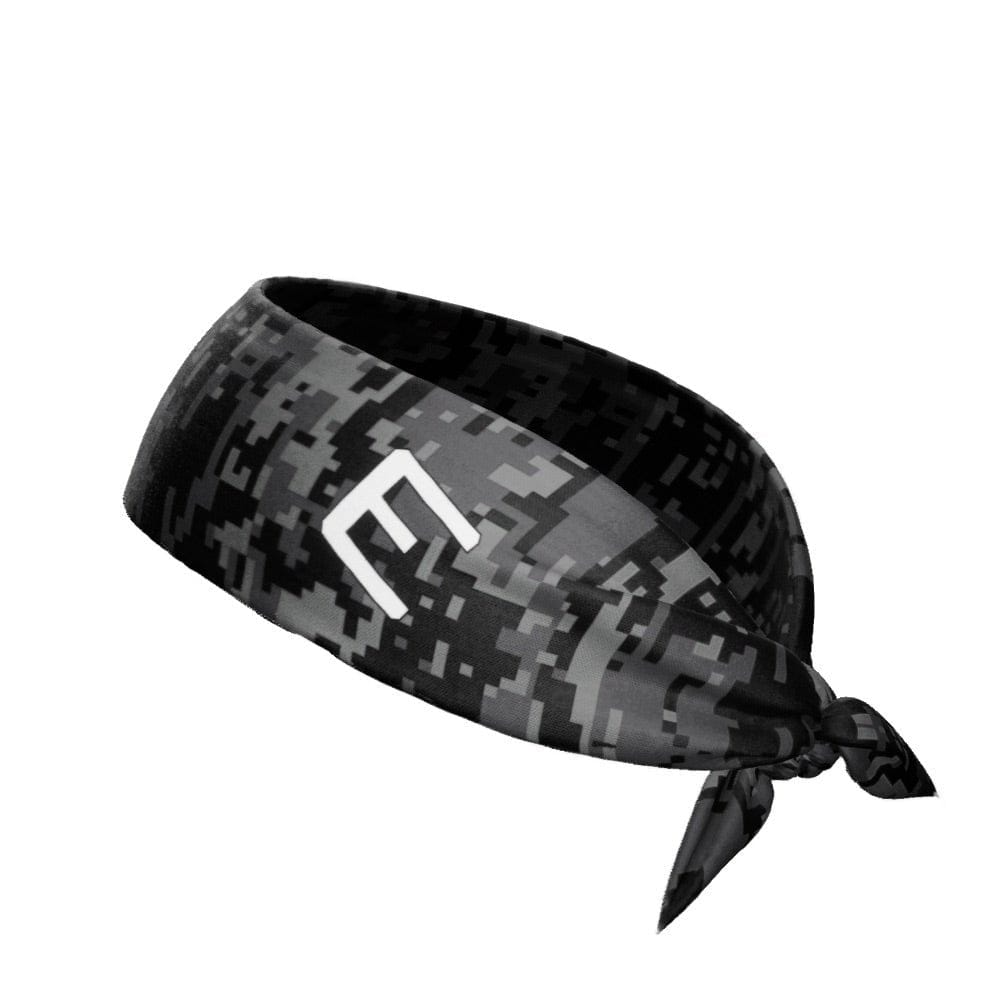 Elite Athletic Gear Headband Black Digi Camo Tie Headband