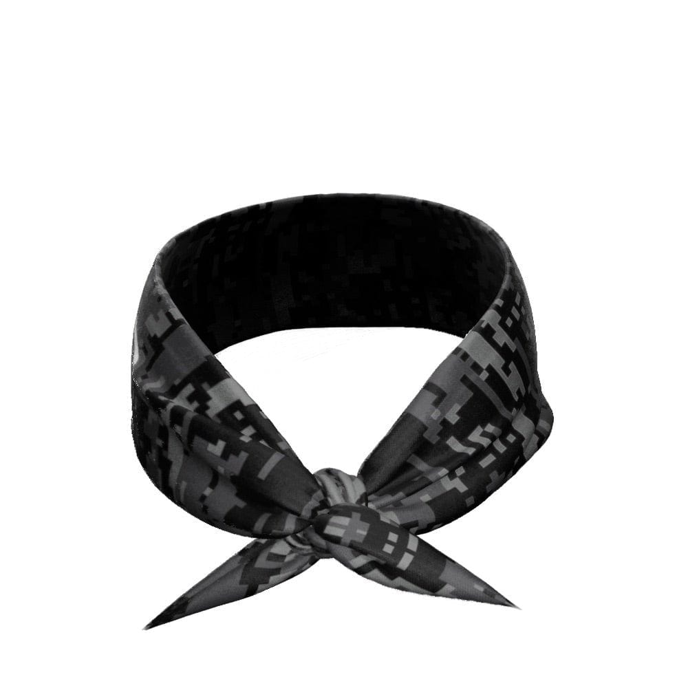 Elite Athletic Gear Headband Black Digi Camo Tie Headband