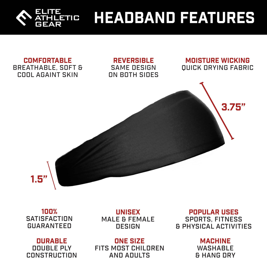 Elite Athletic Gear Headband Black Headband