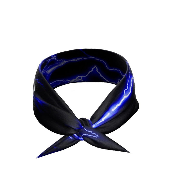 Elite Athletic Gear Headband Blue Lightning Tie Headband