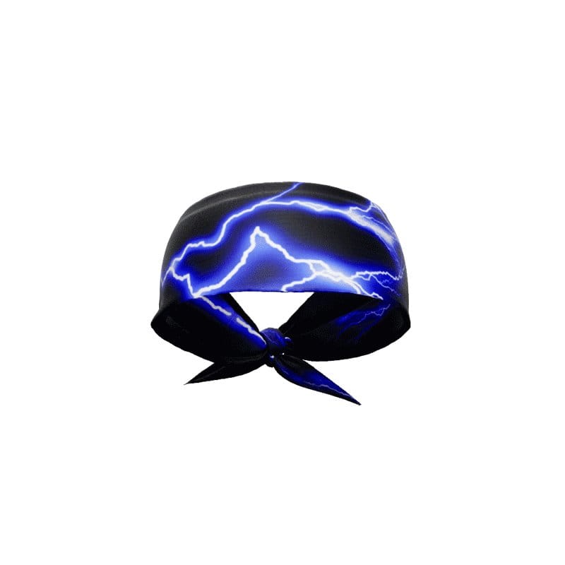 Elite Athletic Gear Headband Blue Lightning Tie Headband