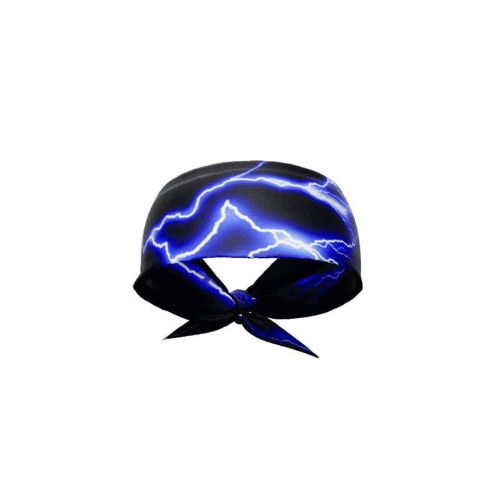 Elite Athletic Gear Headband Blue Lightning Tie Headband