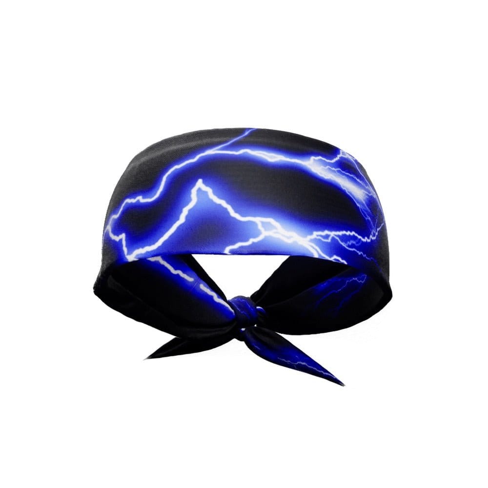 Elite Athletic Gear Headband Blue Lightning Tie Headband