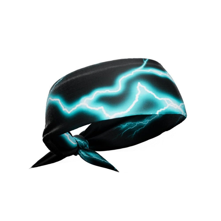 Elite Athletic Gear Headband Cyan Lightning Tie Headband