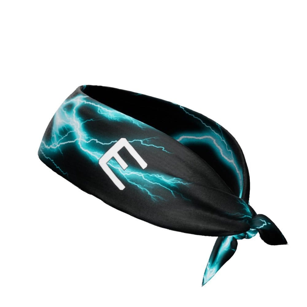 Elite Athletic Gear Headband Cyan Lightning Tie Headband